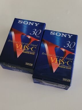 2 SEALED Sony VHS-C 30 Minute Camcorder Tapes